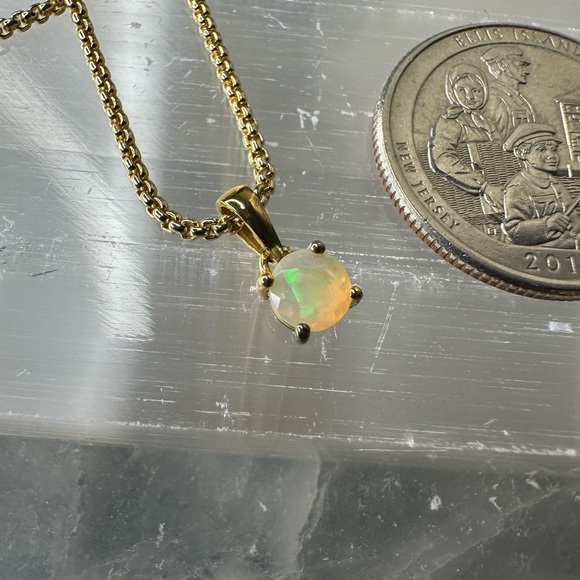 Jewelry - ✨ Dainty Ethiopian Opal Pendant | 18K Gold Plated Over Solid 925 ✨
